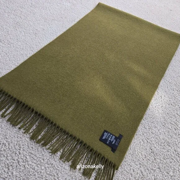 COS Wool Scarf Green Fringe Oblong - Picture 11 of 12